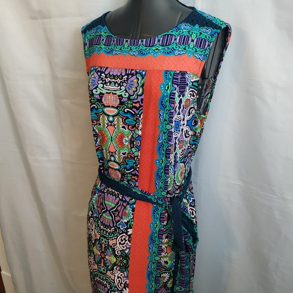 Premise Dress P L Tie Belt Faux Wrap knee party - Picture 4 of 12